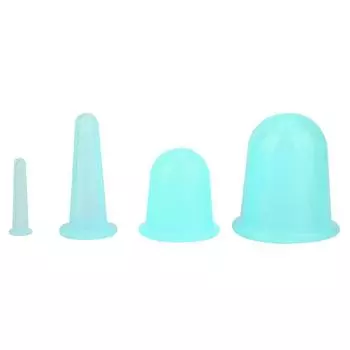 Вакуумный массажер для лица, 4 шт., баночные чашки, лифтинг лица, укрепляющий уход, терапия, лечение (зеленый) зелёный