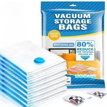 Вакуумный мешок для хранения одежды Клапаны Прозрачный край Складной органайзер Органайзеры Домашняя организация Сумки для женщин Сад Косметика 1pcs