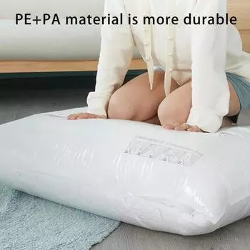 Вакуумный мешок для хранения с клапаном, пыленепроницаемый, влагостойкий, прозрачный, складной, сжатый, космический, полотенце, тканевый мешок для хранения простыней для путешествий и дома M