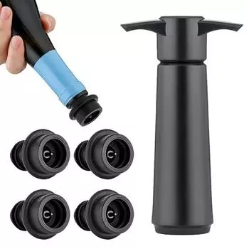 Вакуумный насос для хранения вина с 4 пробками, многоразовый укупорщик бутылок, пробка для красного вина, сохраняет свежесть белый