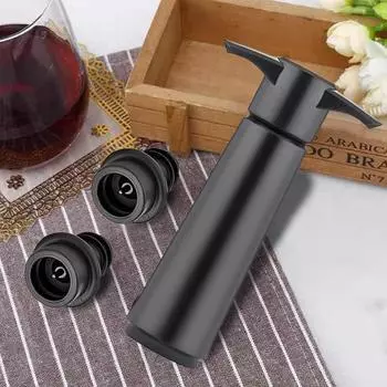 Вакуумный насос для хранения вина с 4 пробками, многоразовый укупорщик бутылок, пробка для красного вина, сохраняет свежесть, предотвращает окисление, аксессуары для вина чёрный