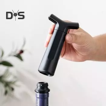 Вакуумный насос для сохранения вина с 4 пробками, многоразовый укупорщик бутылок, система сохранения вина для свежести до 10 дней, подарочные аксессуары для вина чёрный