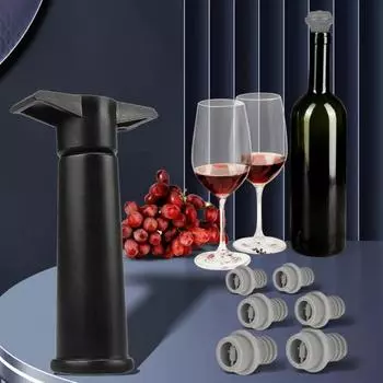 Вакуумный насос Wine Saver с 6 пробками, простой в использовании, герметичный, из силикона