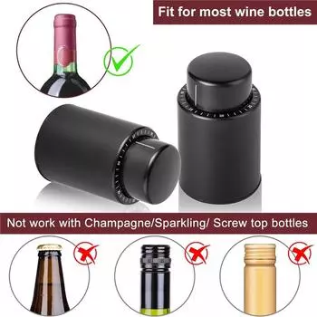Вакуумный насос, винный накопитель, колпачок, пробка, дата, шкала, запись, сохранение, для бутылок вина, штопор, кухня, автоматическое сохранение свежести чёрный