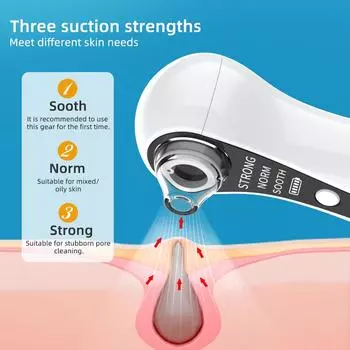 Вакуумный очиститель для лица для удаления черных точек, пылесос для лица, электрическая машина для чистки лица, USB перезаряжаемое косметическое устройство USB recharge белый