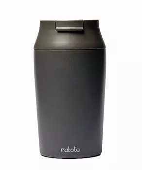 Вакуумный охладитель для двух банок Nakota UnityCanBottle с черным стаканом из нержавеющей стали, изолированный, со стенками, крышка, сталь, защита от нагрева/охлаждения, защита от протечек, портативный, чёрный