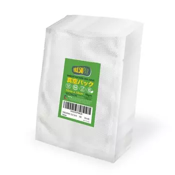 Вакуумный пакет FRESHPAK с тиснением 10x15 см 100 шт. Нейлон Diamond Длительная свежесть Сохранение продуктов Размораживание в микроволновой печи Хранение в замороженном виде