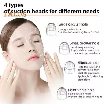 Вакуумный прибор для удаления черных точек с камерой 1080P Увеличительное устройство для кожи 3 уровня всасывания 4 зонда USB-перезаряжаемый электрический косметический инструмент для глубокой очистки белый