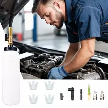 Вакуумный прокачной аппарат 1л, устройство для прокачки тормозов и насос, пневматический прокачной аппарат для тормозов, профессиональный аппарат для промывки тормозов, комплект для прокачки сцепления