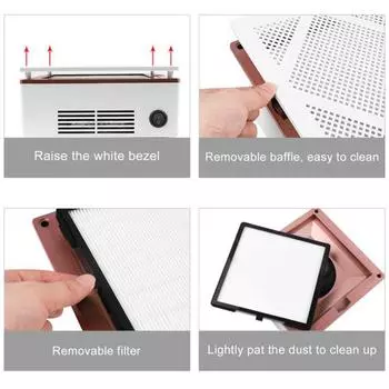 Вакуумный съемный фильтр для ногтей с низким уровнем шума 60 Вт для маникюра с пылевым фильтром для ногтей EU Plug