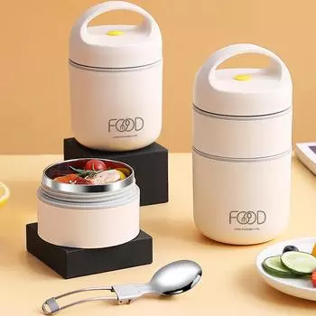 Вакуумный термальный ланч-бокс из нержавеющей стали, изолированная сумка для ланча, грелка, чашка для супа