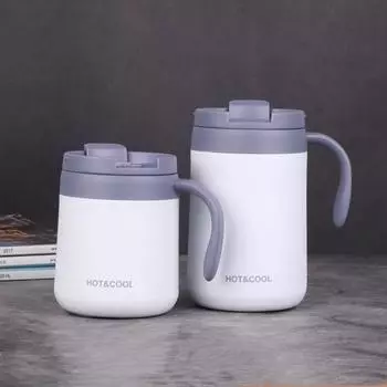 Вакуумный термос, двухслойная мини-чашка для чая и кофе из нержавеющей стали с нескользящей крышкой 350ml красный