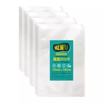 Вакуумный упаковочный пакет, специальный пакет для вакуумной упаковочной машины FRESHPAK, гладкий, без тиснения, 10x15 см, 100 шт., вакуумный пакет высокой прочности, 5 стандартных пакетов, нейлон