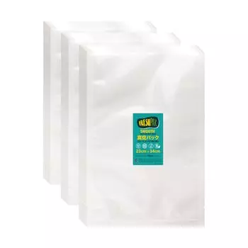 Вакуумный упаковочный пакет, специальный пакет для вакуумной упаковочной машины FRESHPAK, гладкий, без тиснения, 23x34 см, 3x100 шт., вакуумный пакет высокой прочности, 5-сторонний, стандартный