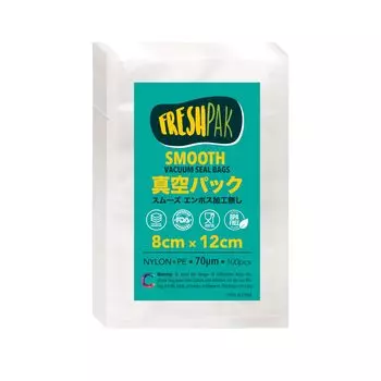 Вакуумный упаковочный пакет, вакуумная упаковочная машина, пакет FRESHPAK, гладкий, без тиснения, 8x12 см, 100 шт., вакуумный пакет высокой прочности, 5-сторонний, стандартный пакет, нейлон, поли