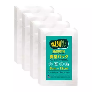Вакуумный упаковочный пакет, вакуумная упаковочная машина, пакет FRESHPAK, гладкий, без тиснения, 8x12 см, вакуумный пакет, высокопрочный, 5-сторонний, стандартный пакет, нейлоновый полиэтиленовый пакет