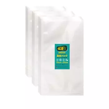 Вакуумный упаковочный пакет, вакуумная упаковочная машина, пакет FRESHPAK, гладкий, без тиснения, 15x25 см, 3x100 штук, вакуумный пакет высокой прочности, 5-сторонний, стандартный пакет, нейлон, поли