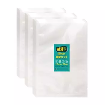 Вакуумный упаковочный пакет, вакуумная упаковочная машина, пакет FRESHPAK, гладкий, без тиснения, 17x25 см, 3x100 штук, вакуумный пакет высокой прочности, 5-сторонний, стандартный пакет, нейлон, поли