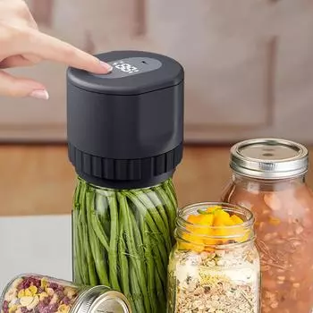 Вакуумный упаковщик для банок, 10 крышек, электрический вакуумный упаковщик для банок, комплект постоянного тока 5 В, универсальный упаковщик для банок Мейсона с горлышком и обычными крышками белый