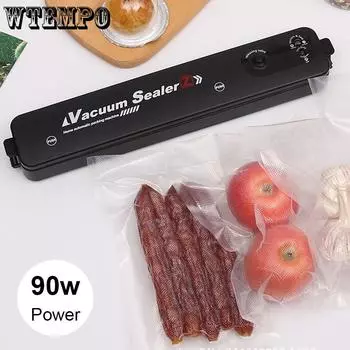 Вакуумный упаковщик для пищевых продуктов, пакеты для хранения, быстрая вакуумация для влажных и сухих продуктов, кухонная вакуумная упаковочная машина с пакетами по 10 шт. EU чёрный
