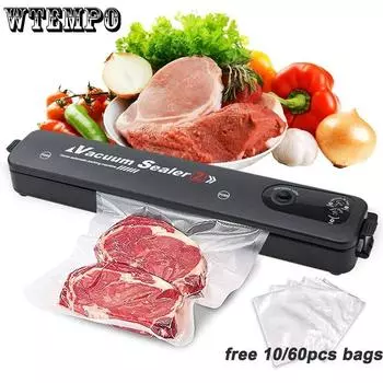 Вакуумный упаковщик для пищевых продуктов Вакуумные пакеты Пластиковый упаковщик Бытовая небольшая пищевая упаковка Автоматический упаковщик EU plug