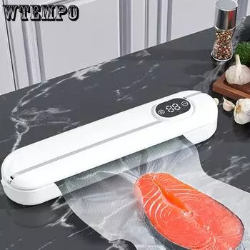 Вакуумный упаковщик, кухонная упаковочная машина, бытовой упаковщик пищевой пленки, вакуумный упаковщик, сохраняющий свежесть продуктов с 10 шт. мешками для хранения EU белый