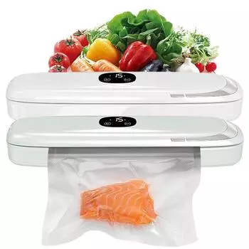 Вакуумный упаковщик с 10 вакуумными пакетами Вакуумная упаковочная машина One Touch Vacuum Packing Sealer Мощная вакуумная упаковочная машина зелёный