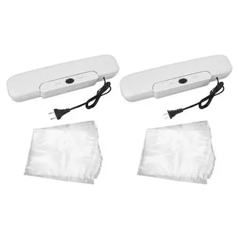 Вакуумный упаковщик с мощными всасывающими пакетами, в комплект входит резак, компактный автоматический упаковщик для пищевых продуктов, сухой и влажный EU Plug 110230V