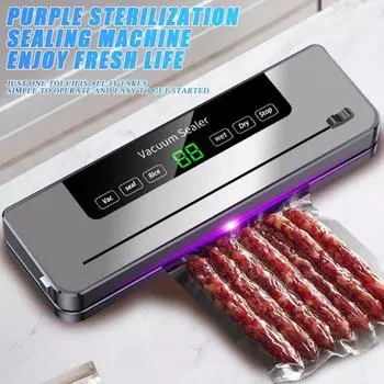 Вакуумный упаковщик с сильной мощностью всасывания, высокоскоростной двигатель, быстрая откачка, водонепроницаемый дизайн с сенсорным экраном, вилка европейского стандарта, автоматическая машина для запечатывания EU серый