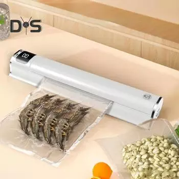 Вакуумный упаковщик с ЖК-дисплеем, два режима, высокая эффективность запечатывания, многофункциональный пищевой упаковщик с набором вакуумных пакетов EU