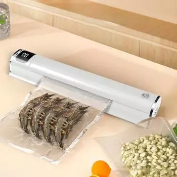 Вакуумный упаковщик с ЖК-дисплеем, два режима, высокая эффективность запечатывания, многофункциональный пищевой упаковщик с набором вакуумных пакетов EU