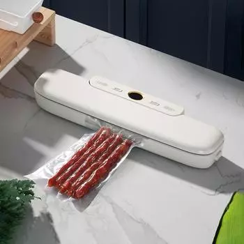 Вакуумный упаковщик, стильная вилка, кухонная вакуумная упаковочная машина с бесплатными 10 шт. вакуумными пакетами, маленькая запайочная машина, вакуумные пакеты для пищевых продуктов EU