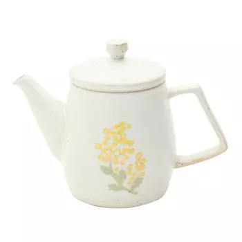 Вальс Мимозы Сделано в чайнике с заварочным чайником Подарочный чайник, Хасамияки, Япония, Ситечко, Подарок, белый