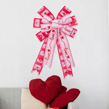 Valentine s Day Bow Valentine Tree Topper Decoration Gift Wrapping Wreath