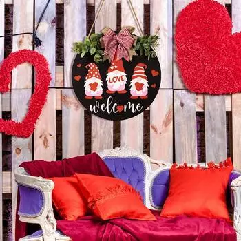 Valentine s Day Bowknot Home Party Crafts Wall Doors Wood Ornament Gift Decorative Hanging Decorations