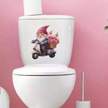 Valentine s Day Dwarf Rose Toilet Stick Bathroom Toilet Home Decoration Wall Sticker 25*29CM/fun-m2