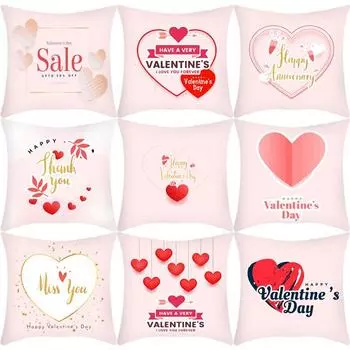 Valentine s Day Heart Shape Printed Office Sofa Cushion Cover Luxury Home Decor Cushion Cover 40x40cm