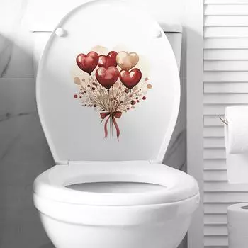 Valentine s Day Love Balloon Toilet Stickers Bathroom Toilet Home Decoration Wall Stickers 25*29CM/fun-m19
