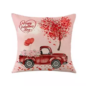 Valentine s Day pillow case Linen peach skin cushion pillow case Home sofa Nordic festival pillow does not include pillow core 45*45cm