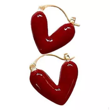 Серьги-сердечки на День святого Валентина, женские серьги-кольца, подарок на годовщину дня рождения