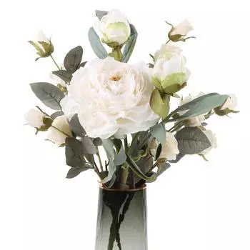 Валентинки Искусственные пионы Розы Реалистичные искусственные букеты со стеблями Шелковые цветочные композиции для дома Внутренние кофейные украшения Декор стола Свадьба розовый