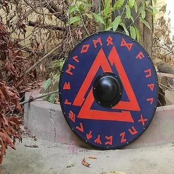 Valhalla Viking Shield Средневековый деревянный щит викингов / Волчий щит викингов
