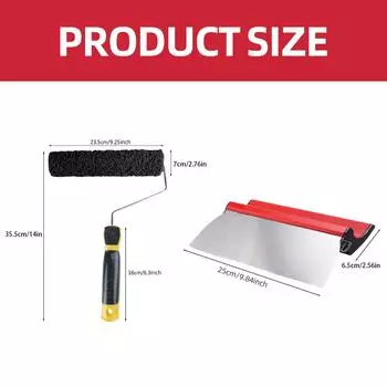 Валик для нанесения штукатурки Uprgades с ручкой, эффективный стальной валик для нанесения штукатурки для равномерного распределения шпатлевки