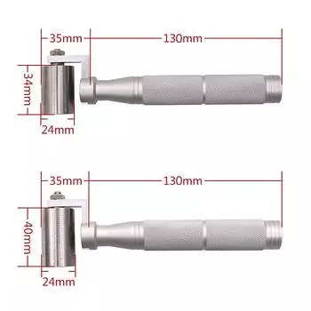 Валик для обоев с ручкой из нержавеющей стали и двухсторонним подшипником из углеродистой стали, плоский валик, инструмент для покраски 34mm