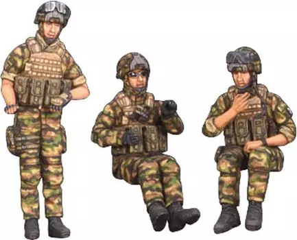 Valkyrie Миниатюрный современный французский броневик VBL Crew Set 2000-х годов, набор из смолы VM35022 1/35, 3 детали
