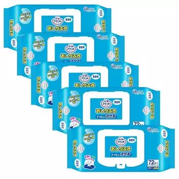 Value 5 Atent Flushable 72 Sheets x 5 Sets [Value Sets] Wipes, Unscented,