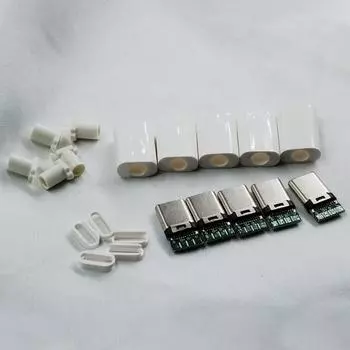 Value Pack 5 шт. USB C разъем типа «папа» для печатной платы с черным или белым корпусом белый