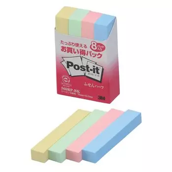 Value Sticky Pastel 75 x 100 листов x 8 Post-It Notes, упаковка, заметки, цвета, 12,5 мм, блокноты, 560RP-BK