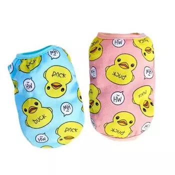 VALUE TRUST Dog Duck Print Tank Small Dog Wear Легкая одежда, весна/лето, топ, сетка, собаки, тонкий, милый, стильный, (С, Синий)
