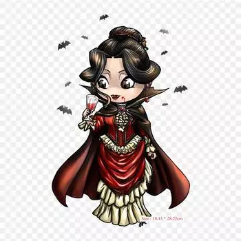 Вампир Хэллоуин Чиби Chibiusa гладить нашивки для одежды аппликации наклейки на одежду термочувствительные индивидуальные патчи